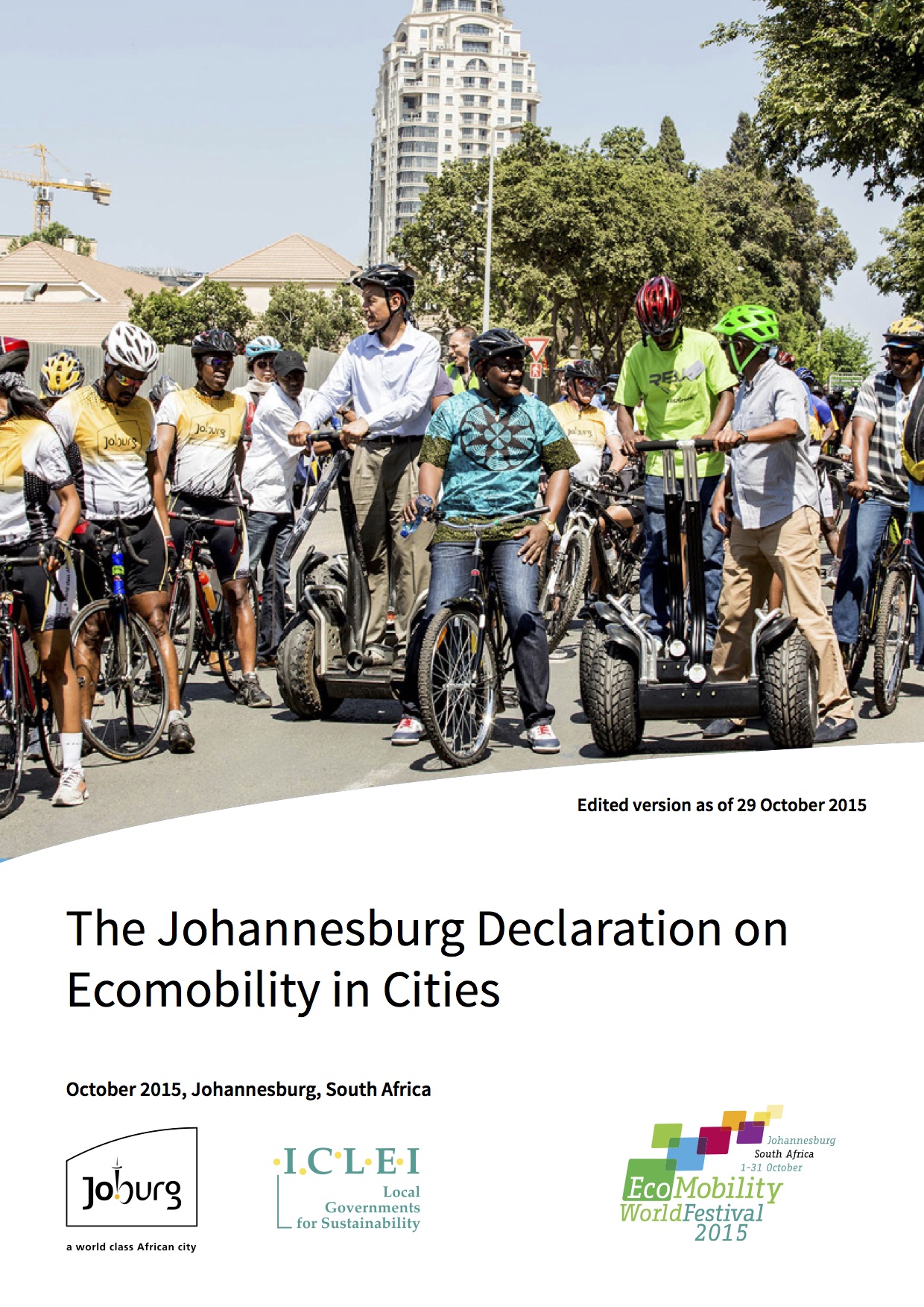 cover_page_Johannesburg Declaration ICLEI Sustainable Mobility