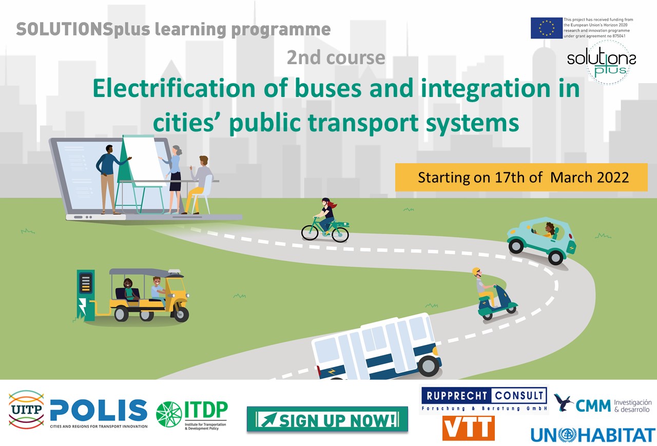 SOLUTIONSplus e-course on the Electrification of buses and integration in cities’ public transport systems