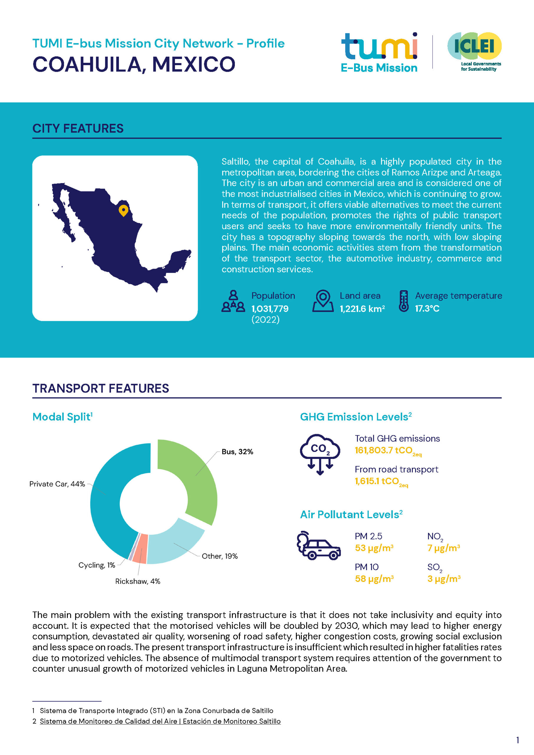 TUMI E-bus Mission City Profiles - Coahuila, Mexico - ICLEI Sustainable ...