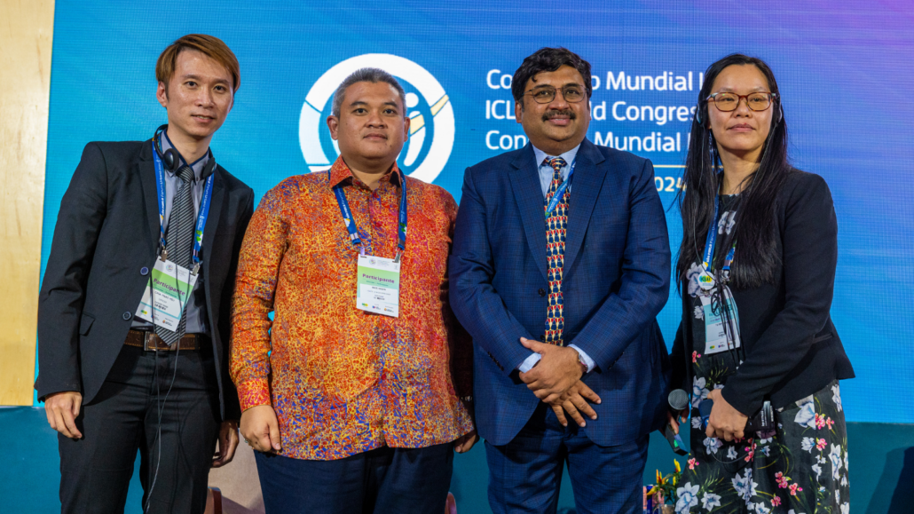 Hsu Chia-Yang (Officer at Transportation Bureau, City of Kaohsiung), YB Datuk Rais bin Datuk Wira Yasin (Senior State Minister of the Melaka State Government), Rawther Dawood Nazeem (Principal-Secretary Transport, Himachal Pradesh, India) and Tu My Tran (Head of Sustainable Mobility, ICLEI World Secretariat)