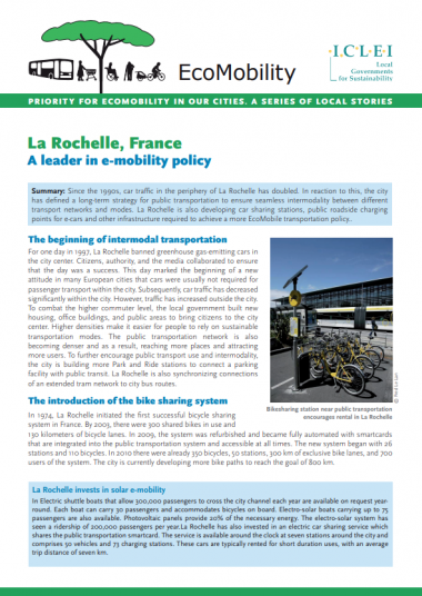 ICLEI Case Study: La Rochelle, France: A leader in e-mobility policy, 2011