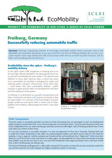 ICLEI Case Study: Freiburg, Germany: Successfully reducing automobile traffic, 2012