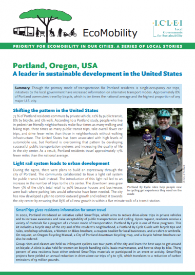 Portland, Oregon, USA - A leader in sustainable development in the United States, 2013