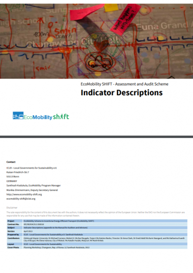 EcoMobility SHIFT - Assessment and Audit Scheme - Indicator Descriptions