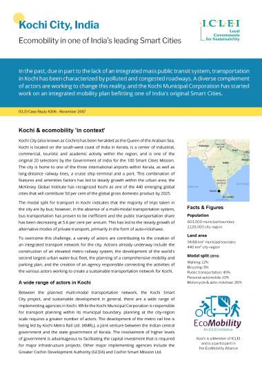 ICLEI Case Study: Kochi City, India - EcoMobility in one of India