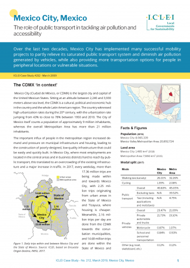 ICLEI Case Study: Mexico City, Mexico - The role of public transport in tackling air pollution and accessibility, 2019